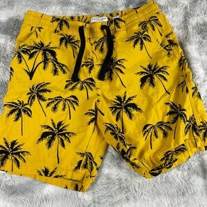 Cactus man mems Yellow Palm Print Board Shorts